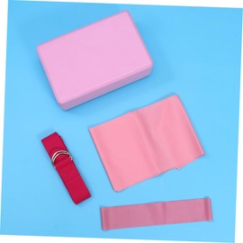 KOMBIUDA Yoga Fitness Set 4pc Yoga Tool Kit Brick Towel Band Ring for Home Gym Practice