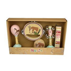 Kaper Kidz Calm & Breezy Deer Wooden 5PCS Musical Set : 5 Piece Baby Music Gift Set