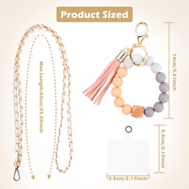 Cell Phone Lanyard Crossbody,Come with Silicone Phone Wrist Strap,with 2Pcs Cell Phone Tether Tab,Detachable Phone Lanyard,Cell Phone Charm,Suitable for Female (White)