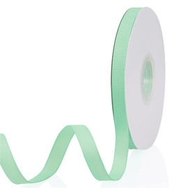 Cinta de grogrén de doble cara de color verde menta de 1,27 cm x 50 yardas para envolver regalos, bodas, fiestas, manualidades, lazos para el pelo, flores, decoración del hogar