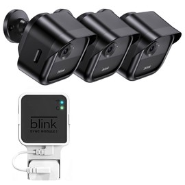 Lucrave Blink Outdoor Camera Wall Mount, Blink Camera Housing for Blink Outdoor 4th Gen, Protective Cover and 360 Degree Adjustable Mount, Blink Sync Module 2 Mount (3 Packs), Black
