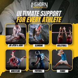 Bighorn Athletics Jiu Jitsu Finger Tape, Rock Climbing Tape | Multipurpose for Sports & Injuries: MMA, Volleyball, Football, Basketball, Tennis, Golf, Hands & Toes, 0.5-Inch x 45-feet, 8-Rolls, Black