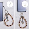 BEEFLYING Crystal Bead Phone Bracelet Strap, Brown Cellphone Bow Charms