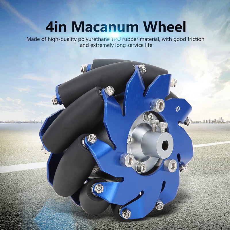 Fafeicy 4 inch Mecanum Wheel Left Wheel Aluminium with Wheel
