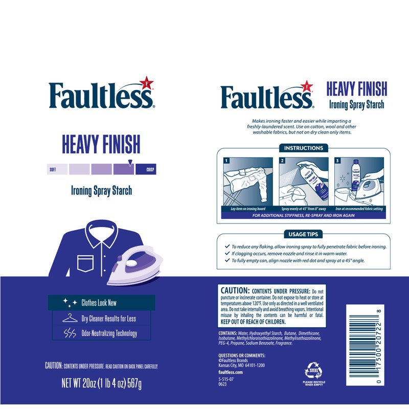 Laundry Starch Spray, Faultless Heavy Spray Starch 20 oz Cans