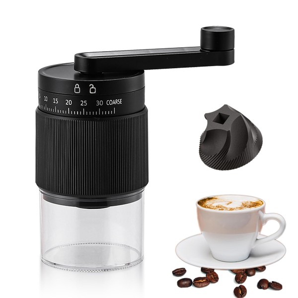 Manual Coffee Grinder with 35 Adjustable Settings, Portable Hand Coffee