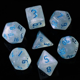 Chipped Ice Dice Frost Dice Snow Dice Polyhedral D&D Dice for Dungeons and Dragons and Tabletop RPG's