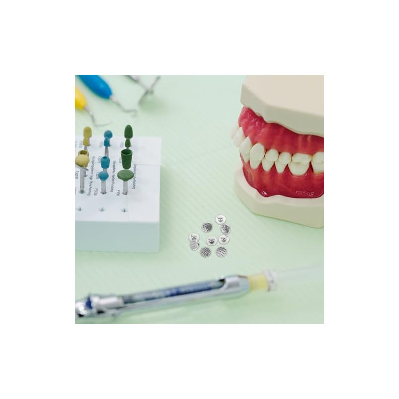 Healifty 30 botones linguales de ortodoncia dental con base redonda