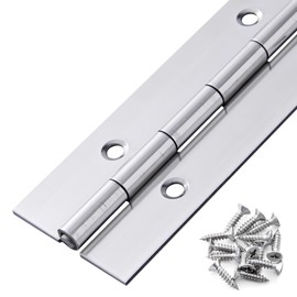 2 Pack Heavy Duty Piano Hinge 30 Inch x 1.5 Inch, 0.060'' Thick Stainless Steel Piano Hinge with Holes, 30" Continuous Hinges for Cabinet Doors DIY Wood Boxes Furniture Industrial Project
