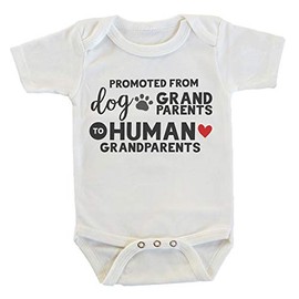 Witty and Bitty Promoted from Dog Grandparents to Human Grandparents Pregnancy Reveal Onesie/Bodysuit (0-3 months)