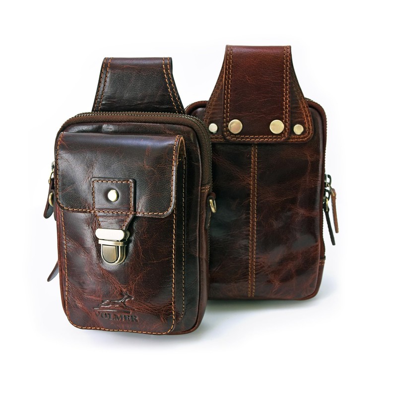 Fa.Volmer ® UrbanWalker Leather Case with Multiple Pockets | Belt