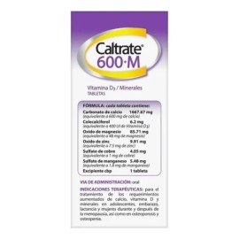 Suplemento Calcio 600 400 Frasco Tabs Sabor Caltrate