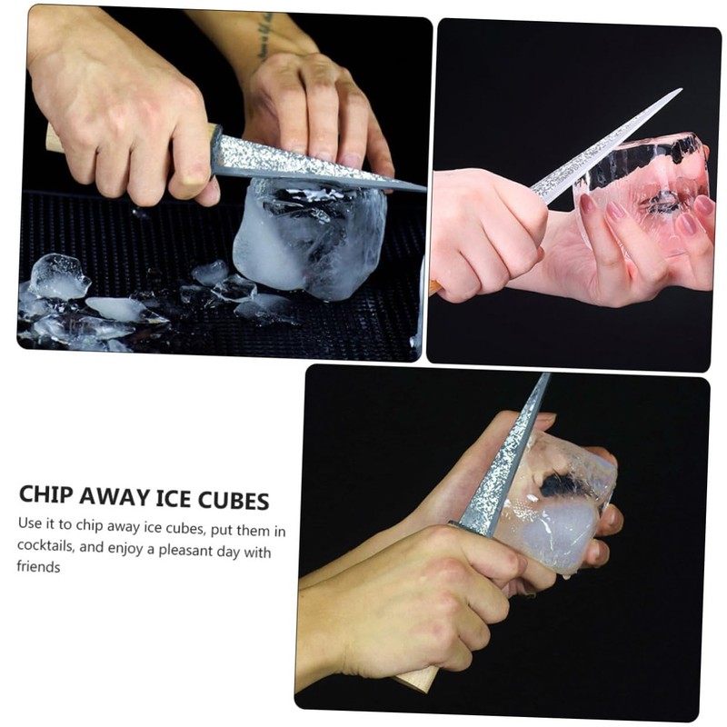 Alipis 2pcs Ice Pub Restaurant Tool Wood Handle Ice Chisel