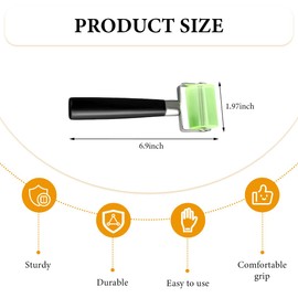 Wevdn 1 PCS Sound Deadening Car Seam Roller, Silicone Car Sound Deadening Application Wheel Roller, Seam Roller Equipped Smooth Handle for Heat Insulation Mat Wallpaper Application (Large Green-1PCS)