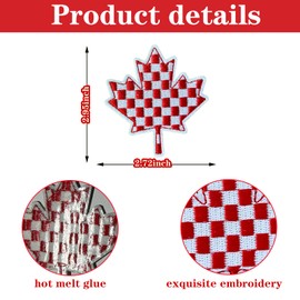 9 parches para planchar a cuadros de hoja de arce, decoraciones del día de Canadá, parches rojos para ropa, mochilas, sombreros, jeans, camisetas, chalecos