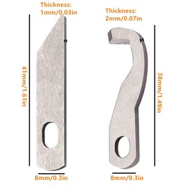 2 cuchillas Brother Serger para Brother 1034D para cuchillo superior e inferior (X77683001+ XB0563001)