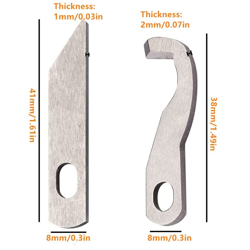2 cuchillas Brother Serger para Brother 1034D para cuchillo superior