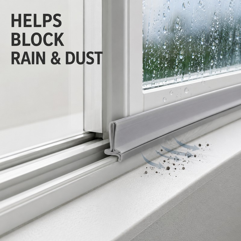 3-Piece TPU Sliding Window Seal Strip Set for Wind, Dust