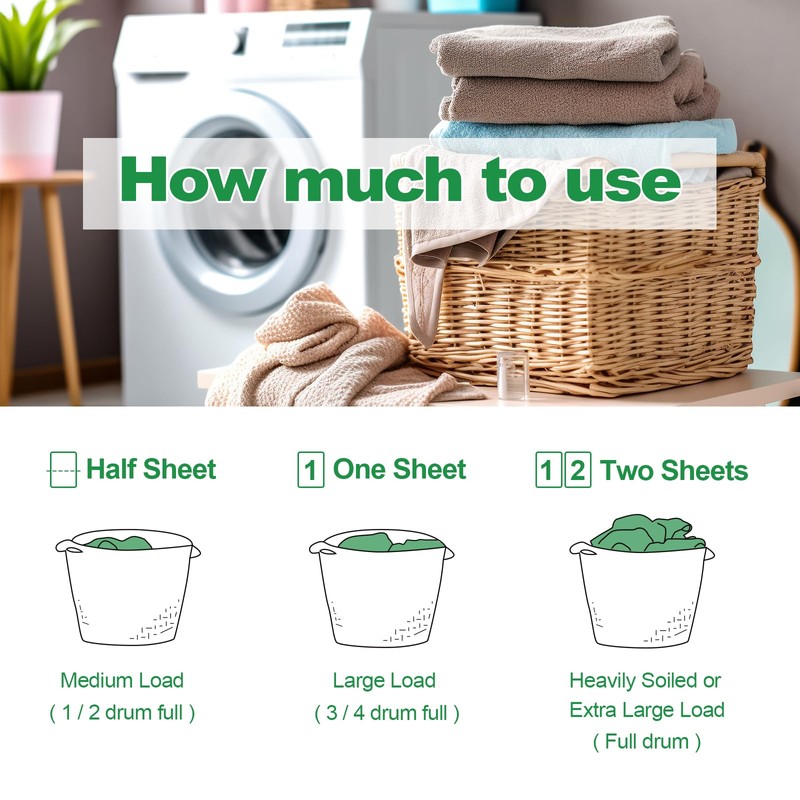 Laundry Detergent Sheet, Eco-Friendly & Hypoallergenic Wash Strips, Natural Ingredients,