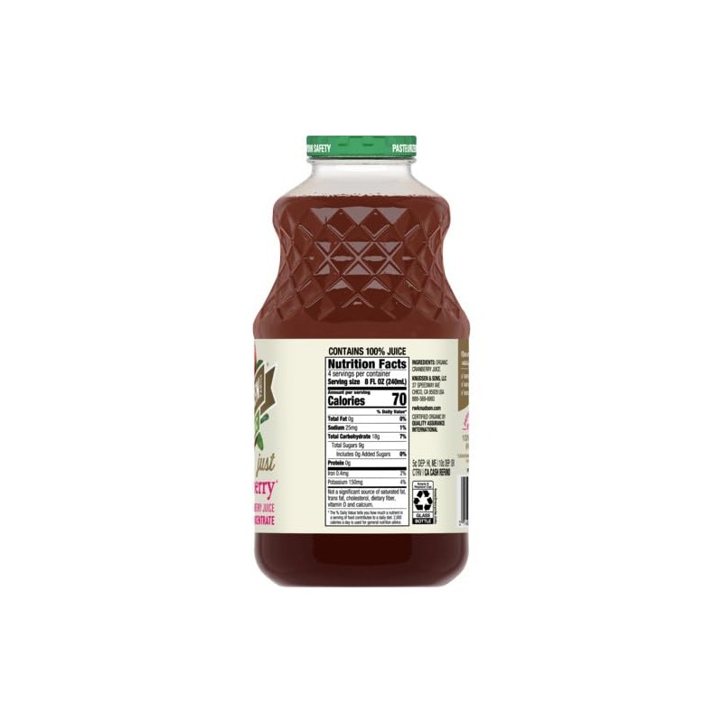RW Knudsen, Juice Just Cranberry Organic, 32 Fl Oz