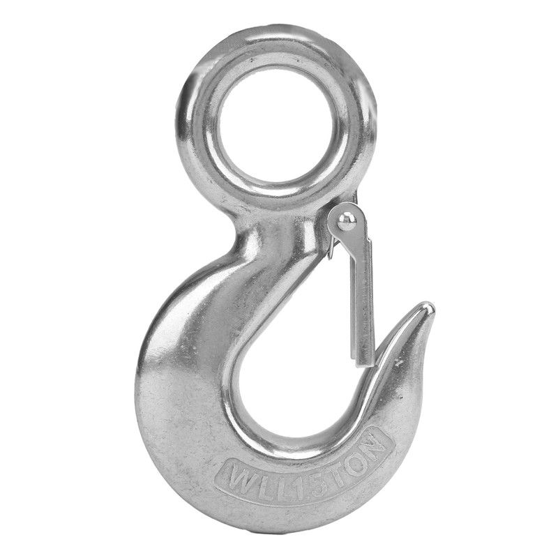 2pcs 1.5 Tons Eye Slip Hook with Safety Latch Stainless