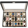 weyleity 24 Slots Watch Box with Glass Lid | PU