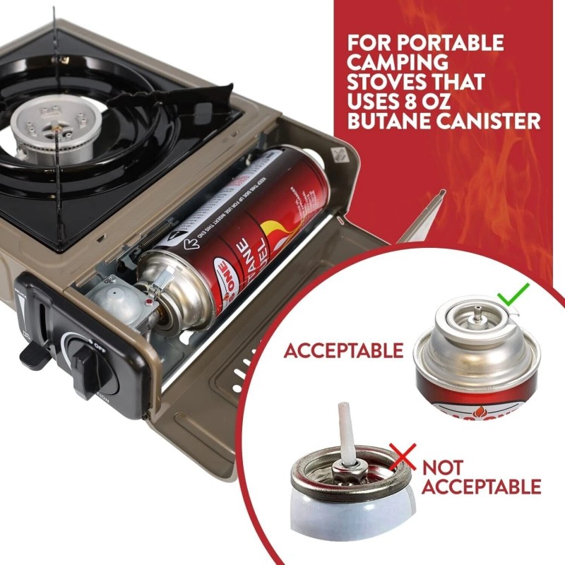 GasOne 8 oz Camping Fuel Canisters for Portable Gas Stoves