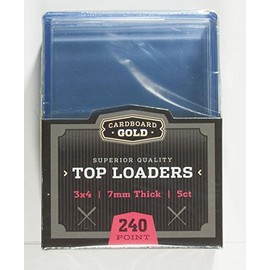 10 Cardboard Gold TOP-LOAD 3X4 CARD HOLDER FOR SUPER THICK CARD- 7MM- 240 PT