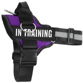 JUSTYEZI No Pull Dog Harness, Adjustable Assistance Service Dog Vest with Buckle, Reflective No-Choke Pet Vest Harness with Easy Control Handle for Training