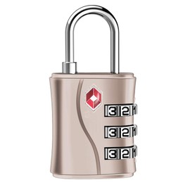 ZHEGE TSA Approved Locks, Luggage Locks, 3 Dial TSA Lock for Suitcases, Backpack, Baggage (Rose Gold)