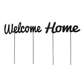 Metal Letter Welcome Yard Sign with Stake Outdoor Decorations Garden Lawn Front Porch Outside Letter Yard Sign Garden Stake Decor (Welcome Home)