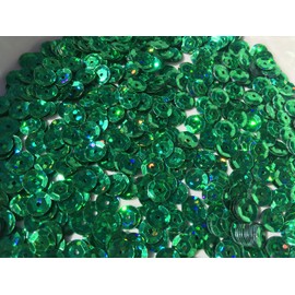 Sequins 8mm 1000/Pkg Crazy Dots Finish Emerald Green