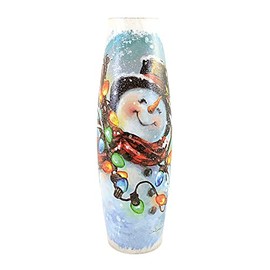 Stony Creek Delightful Snowman Lg Vase Glass Christmas Electric, Pc, 11.75In H, Dgs2209 Lights