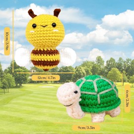 SNAIL GARDEN Turtle & Bee Woobles Crochet Kit, Crochet Material Kit,Animal Crochet Kits for Beginners Adults Kids,2 PCS DIY Crochet Yarn Kits Crochet Starter Kit with Step-by-Step Video Tutorials