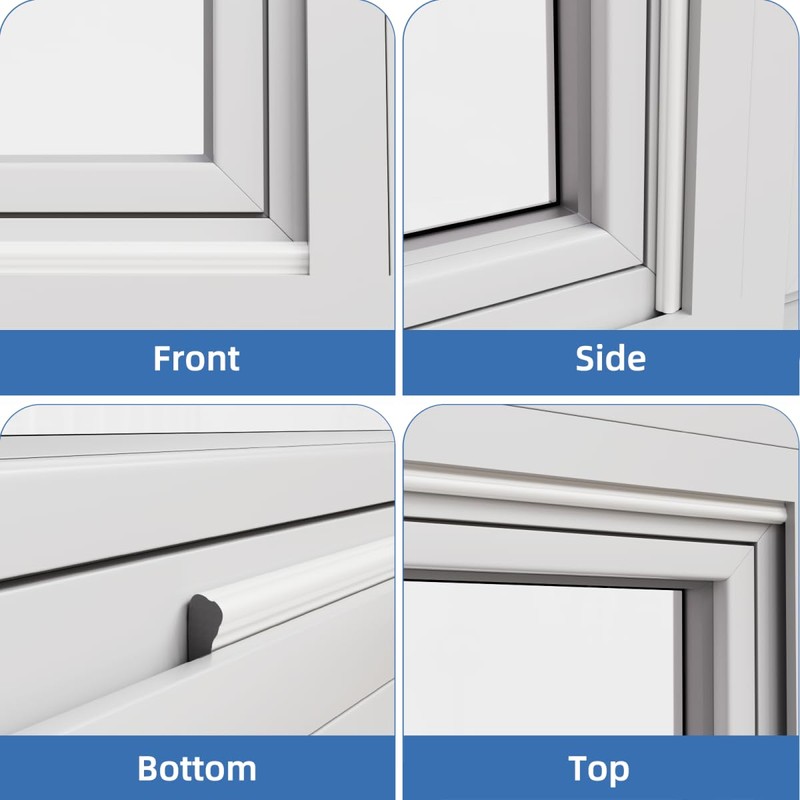 Wedge-Shape Window Weather Stripping Door Frame Seal Strip 196” White,Upgrade