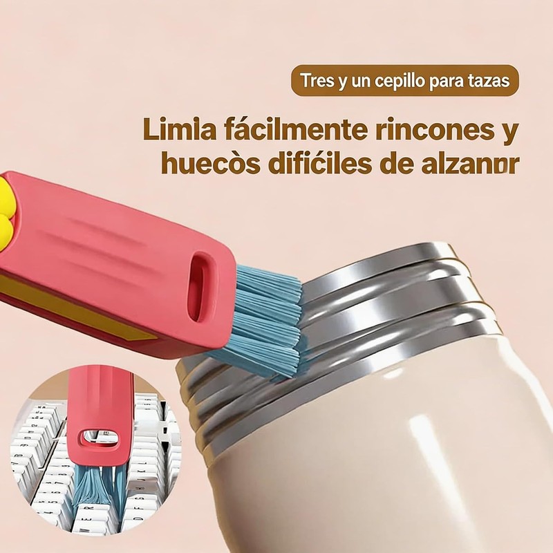 Genérico Cepillo de Limpieza 3 en 1 para Tapas de