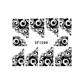 Water Transfer Lace Cloudy Geometric Stripes Lines Nail Art Stickers Xf1299 Nail Wraps Art Stickers Manicure Supplies for Women for Home Nails Full Long Lasting Easy Apply and Remove