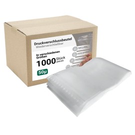 dm-folien Ziplock Bags Pack of 1000 I Many Sizes I 60 x 130 mm I Robust Zip Bags 50 µ I Resealable Bag I Transparent Packaging Bags I Safe, Tear-Resistant & Tight