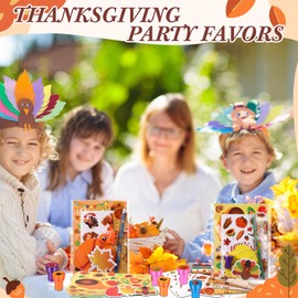 Epakh 192 Pcs Thanksgiving Party Favors Stationery Gifts Bulk Pencils Stickers Notepads Stampers Goodie Bags for Autumn Harvest Exchange Gift Classroom Reward Prize (Fall)