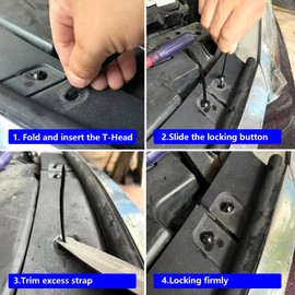 500PCS Nylon Universal Cable Tie Buckle, Push Mount Zip Ties Heavy Duty with Pin & Button Design, Automotive Zipper Clips, Multipurpose Plastic Cable Ties Tool for Car Daily Repair Quick Fix