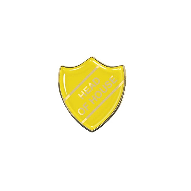 Head of House Gel Domed School Shield Badge (Yellow)