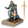 Akulgaci Medieval Knight Pen Holder with Sword, Kneeling King's Guard