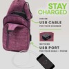 Nupouch Sonoma Antitheft Daypack Crossbody Sling Backpack, USB Charging, Lightweight