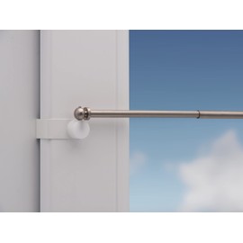 Elegance Extendible Curtain Pole Including Window Hooks / Fixing for a Clamping Range of 15-20 mm (40-60 cm Extendible, Matte Nickel)