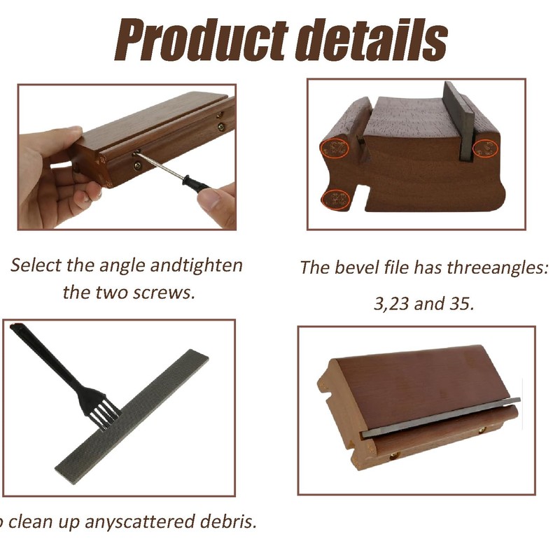 Wzenclave Fret End Beveling File 3/23/35 Degree 3-in-1 Guitar File