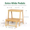 Bamboo Folding Climbing Step Stool, 2 Step Ladder Multi-Functional Stair