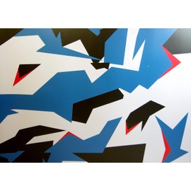 Way2BUY Camouflage Vinyl Wrap Film Auto Sticker with Air Release Adhesive Blue White Black Red Free Tool Kit. (12"X60" / (1FT x 5FT))