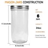 Ieavier Mason Jars Wide Mouth 24oz, 6 pack Glass Pickle