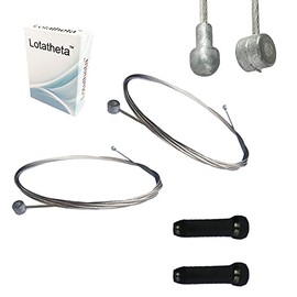 Lotatheta 2 pcs 2m Long Universal Bicycle Bike Replaceable Brake Inner Wire Cable for Moutain Bike Road Bike MTB + 2PCs Black Alloy Cable Cap End Tip Crimp