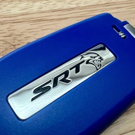 SRT BLUE KEY FOB HELLCAT 5 BUTTON WITH SILVER SRT LOGO Dodge, Jeep